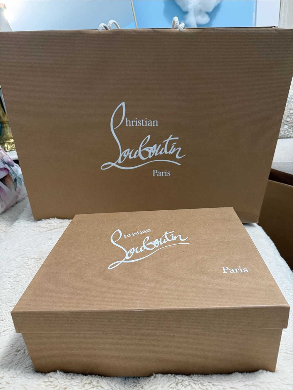 Christian Louboutin Brown Shoe Box and Bag - Picture 2 of 16